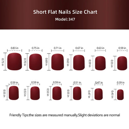 24 Pcs Short Flat Press On Nails Solid Color Full Cover False Nails DIY Nails Art Tips For Women And Girls