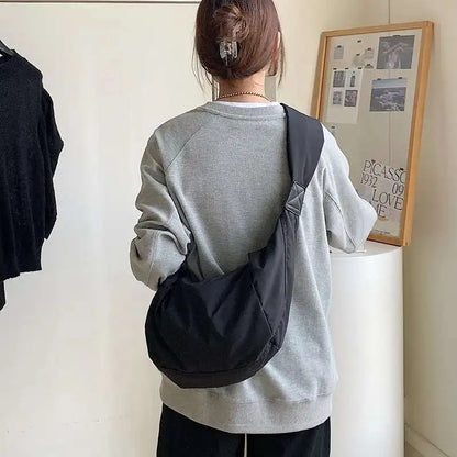 Aichashi New Casual Nylon Women Bags Shoulder Bag Woman Crossbody Bag Hobo Bags Dumpling Bag Large Capacity Female Half Moon Totes