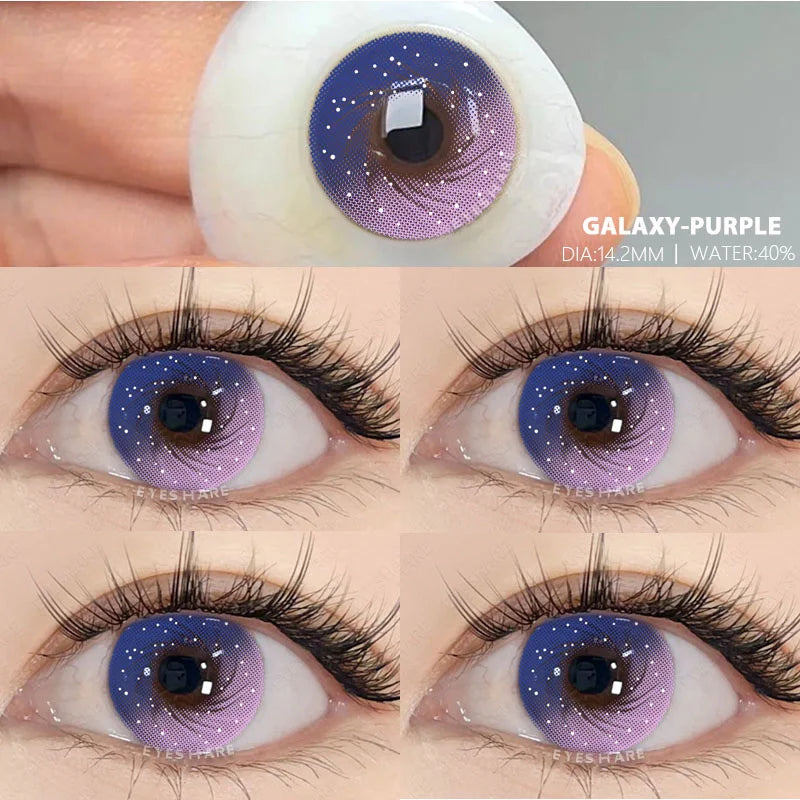 Aichashi 1 Pair Colorcon Korean Lenses Color Contact Lenses for Eyes Purple Lenses Blue Eye Lenses Brown Lenses Yearly Contacts