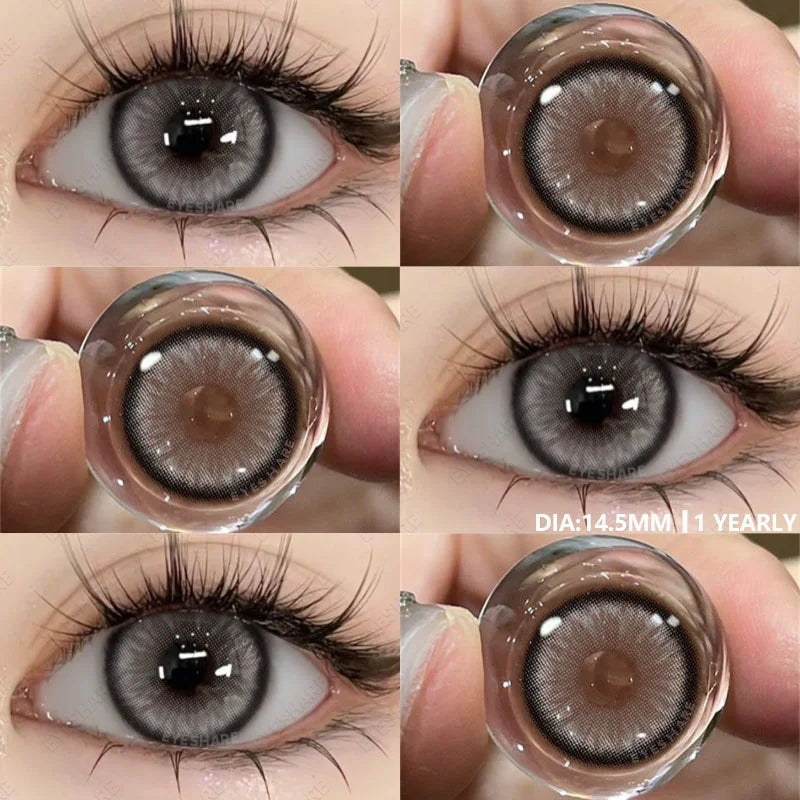 Colored Contact Lenses 1pair Natural Eye Lens Blue Eye Lenses Brown Lenses Gray Pupils Yearly Cosmetic Green Contacts