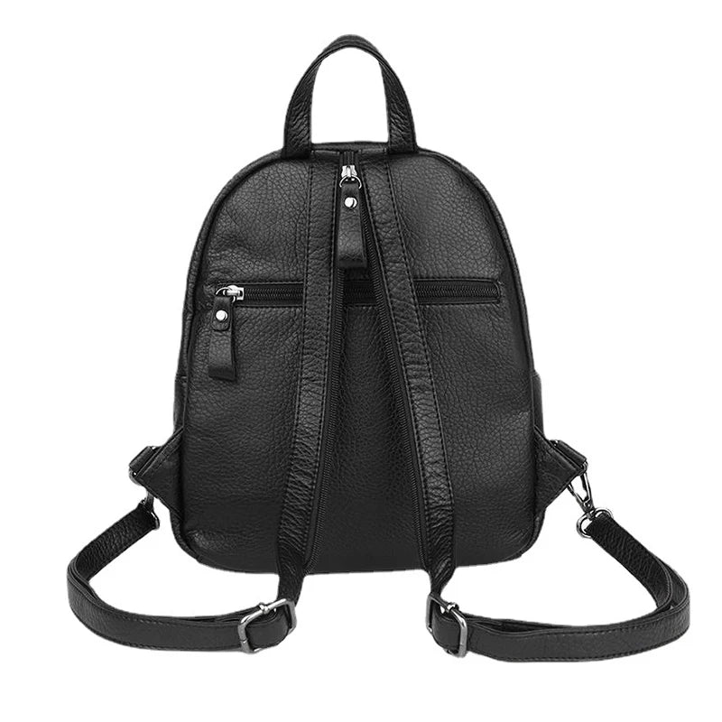 Aichashi 1PC Anti-theft Soft PU Leather Backpack Women Vintage Shoulder Bag Ladies Mini Travel Backpack School Bags Girls