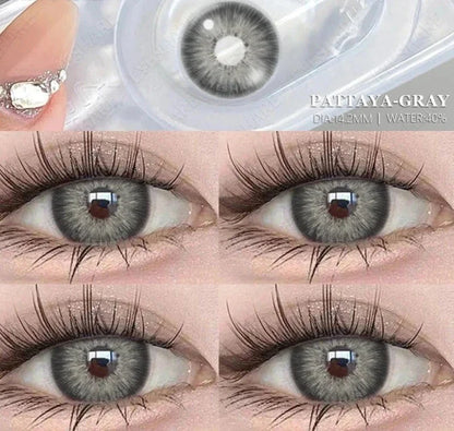 Aichashi NEW Style Eyes Contacts Lenses Colored Contact Lens for Eye 1pair Blue Contact Lens Yearly Beauty Makeup Red Eye Lenses