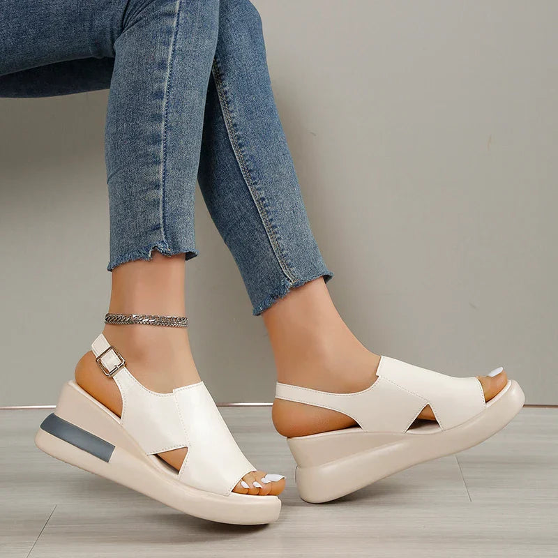 Aichashi Designs New Summer Wedge Platform Sandals Fashion Retro Roman Beach Shoes Ladies Casual Open Toe Soft and Comfortable