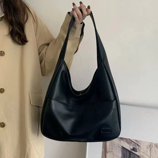 Aichashi Large Capacity Tote Bag Women's New Trendy Shoulder Bag Simple and Versatile Commuter Bag Fashion Trendy Student Classroom Bag