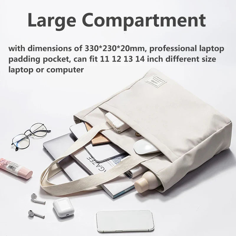 Aichashi BACK TO SCHOOL Shockproof Canvas Women Laptop Tote Bag 14 inch for Macbook Air Pro Huawei Dell ASUS Acer XiaoMi HP Notebook Handbags Briefcase