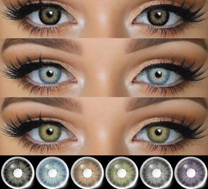 Aichashi 1 Pair Color Contact Lenses For Eyes Pattaya Natural Yearly Use Lenses Blue Multicolored Contact Lens Beauty Pupils