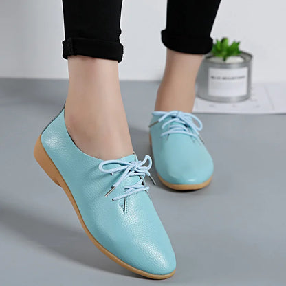 Aichashi Genuine Leather Summer Loafers Women Casual Shoes Moccasins Soft Pointed Toe Ladies Footwear Women Flats Shoes Female