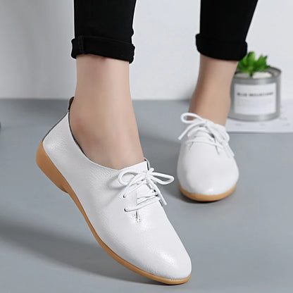 Aichashi Genuine Leather Summer Loafers Women Casual Shoes Moccasins Soft Pointed Toe Ladies Footwear Women Flats Shoes Female