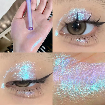 Aichashi Glitter Highlighter Liquid Eye Shadow Multichrome Shimmer Eyeshadow Chameleon Eye Makeup High Gloss Pearl Shiny Eye Shadow