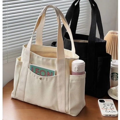 Aichashi Large Capacity Canvas Tote Bags for Work Commuting Carrying Bag College Style Student Outfit Book Shoulder Bag