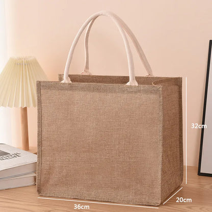 Aichashi Linen bag Hand-painted cotton sacks Jute portable imitation sacks Linen bags Shopping bags Laminated bags