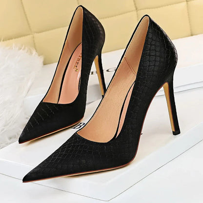 aichashi  -  Shoes New Snake Pattern Women Pumps Sexy High Heels Party Shoes Stiletto Heels Wedding Shoes Large Size Female Shoes