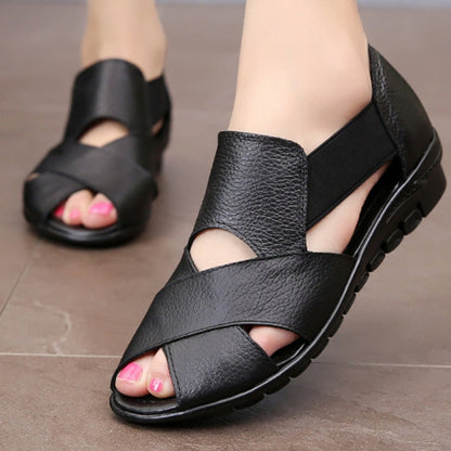 Aichashi Large Size 35-42 Ladies Wedge Sandals Shallow Non-slip Fashion Summer Shoes Women Soft Hard-wearing Sandals Female