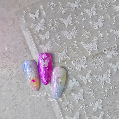 Aichashi 1pcs Cute Cat Claw 3D Jelly Relief Nail Stickers 3D Adhesive Stickers For Nails DIY Japanese Kawaii Slider Nail Art Decorations