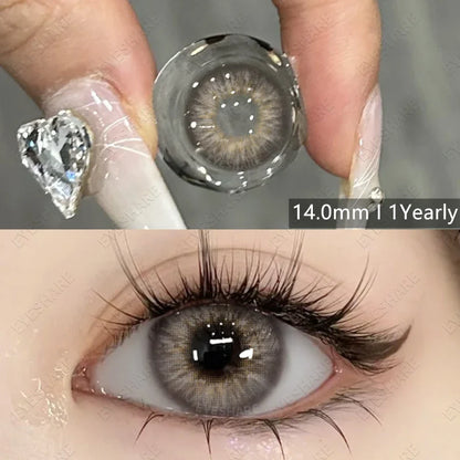 Aichashi 1 Pair New Fashion Blue Color Contact Lenses for Eyes Natural Brown Eyes Contacts Lenses Yearly Gray Colorful Eyes Lens