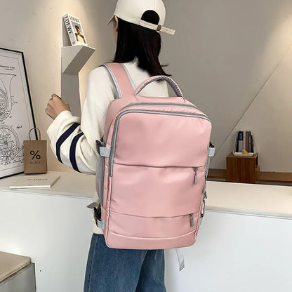 Aichashi BACK TO SCHOOL Airplane Travel Luggage Zipper Bags Large Capacity Women Shoulder Travel Backpack Sports Bag Luggage Storage Bag Bagpacks