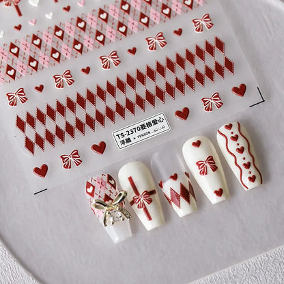 Beautiful White Pearl Line Chain Nail Stickers Japanese 3D Nail Art Design Decoration Decals DIY Manicure High Quality