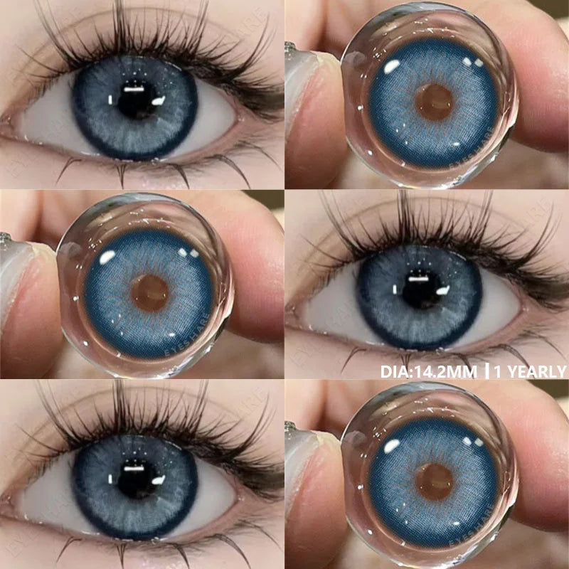 Aichashi 1pair Natural Color Contact Lenses for Eyes Gray Pupils Lens Blue Lenses Beautiful Pupil Yearly Makeup Green Eye Lenses