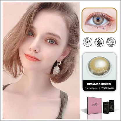 Color Lens Eyes 2pcs Natural Color Contact Lenses For Eyes Yearly Beauty Contact Lenses Eye Cosmetic blue Color Lens