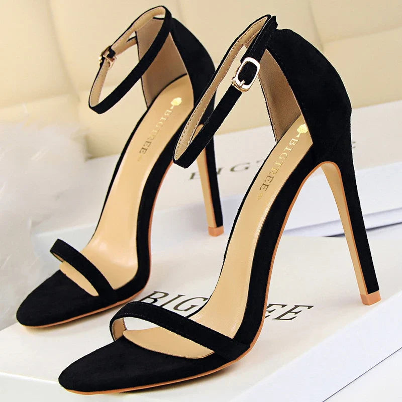 aichashi  -  Shoes New Suede Women Sandals Stiletto Heels 11cm 8 Cm Women High Heels Fashion Summer Sandals Women Pumps Kitten Heels