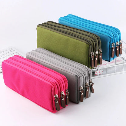 Aichashi BACK TO SCHOOL 3 Zippers Pencil Case School Supplies Trousse Scolaire Korean Stationery Large Capacity Pencil Pouch Estuche Kalemlik Pencilcase