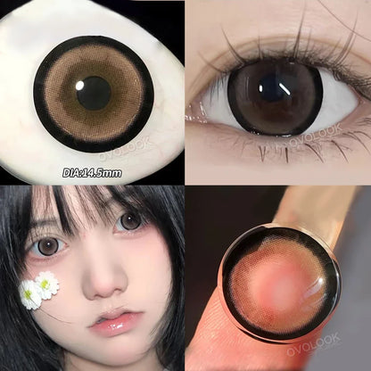 Aichashi 2PCS Brown Lenses Natural Contact Lenses for Eyes Super Beauty Eye Color Lenses Myopia Lenses With Diopters Prescription