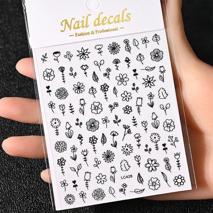 3D Gold Sun/Moon/Star Bronzing Nail Art Sticker 8*10cm Laser Star Moon Design Nail Decal Gold Silver Self-Adhesive Slider