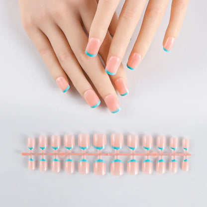 24Pcs/bag French False Nails Frosted Press on Fake Nail Tips Full Cover Artificial Fingernails Ballet Detachable