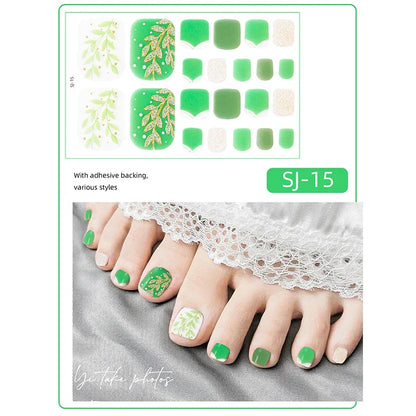 Aichashi 22 Tips Toe Nail Wraps Full Cover Nails Sticker Art Decorations Manicure Nail Vinyls Adhesive Nails Deco For Women Girls DIY