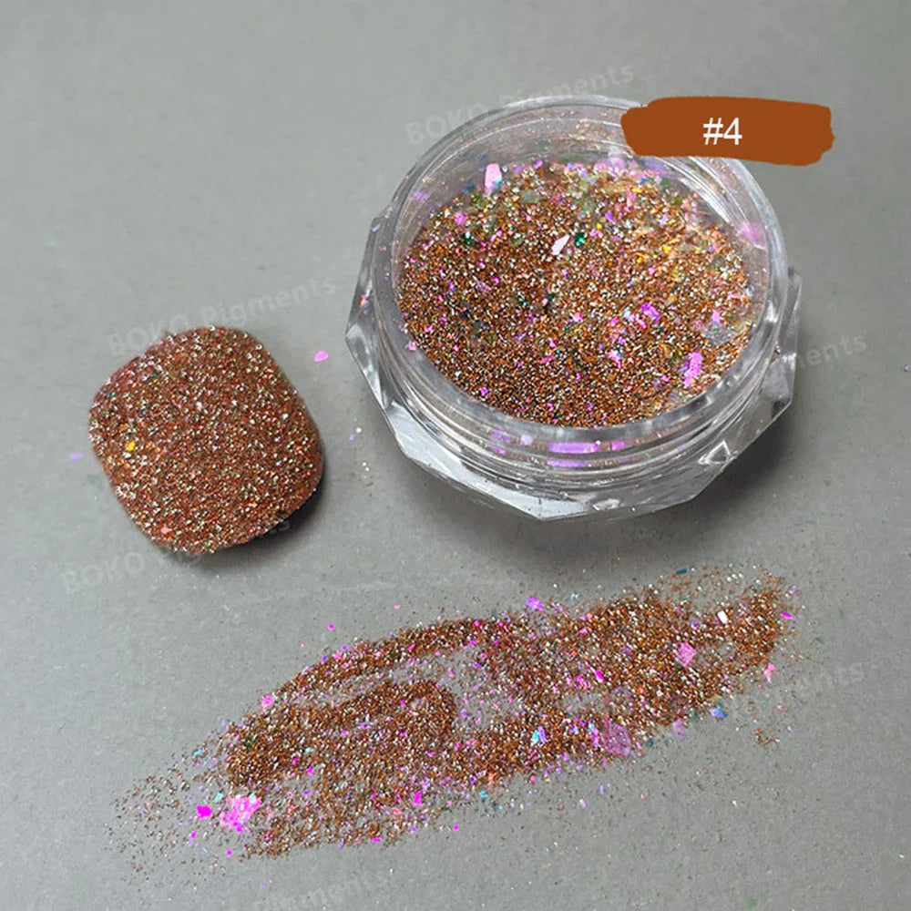 1Box Unicorn Holographic Nail Powder Silver Glitter Metallic Rub Dust Mirror Pigment Extra Fine Shiny Chrome For DIY Manicure*Y*