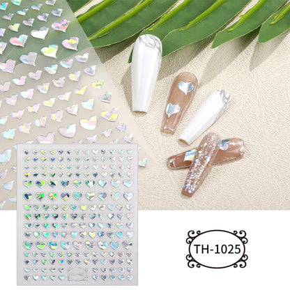 Aichashi Love Heart Nail Stickers Simple Heart Design Self-Adhesive Slider Letters Nail Art Decorations Stars Decals Manicure Accessories