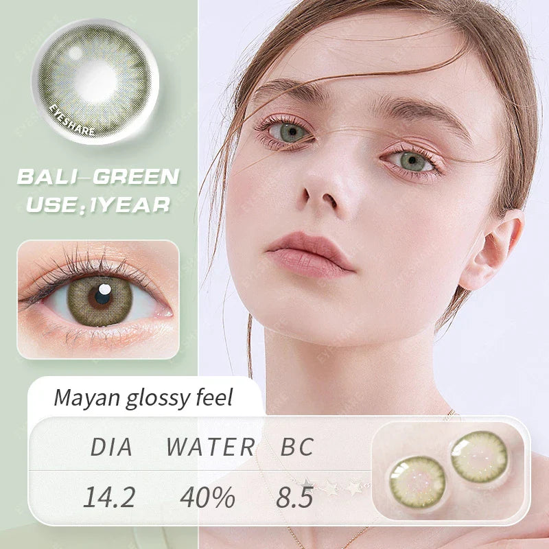 Aichashi Contact Lenses 1 Pair Color Contact Lens for Eyes Blue Gray Colored Contact Lens Eye Beautiful Pupil Yearly Use