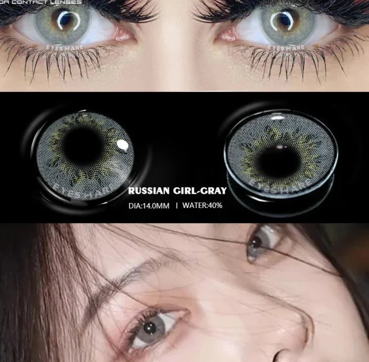 Aichashi 1 Pair Colored Contact Lenses Natural Look Fast Delivery Brown Eye Lenses Gray Contact Green Eye Lenses Blue Lenses