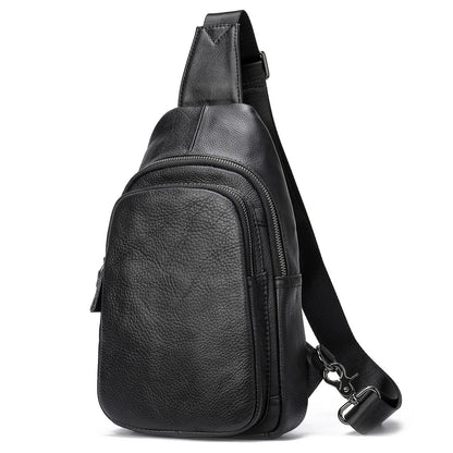 Aichashi Summer New Arrivals Men Chest Bag Genuine Leather Soft Cowhide Leather Chest Pack Crossbody Male Bags Black Coffee Sling Bag