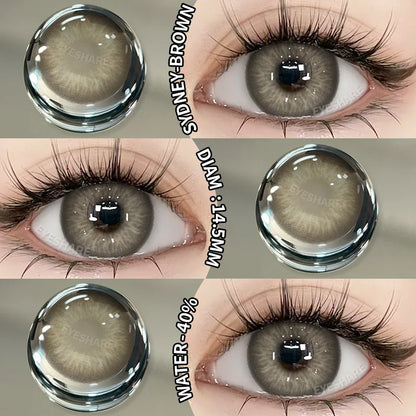 Aichashi New Fashion Color Contact Lenses Natural Brown Contact Blue Lenses Gray Pupils Cosmetic Colored Lens Green Eye Lenses