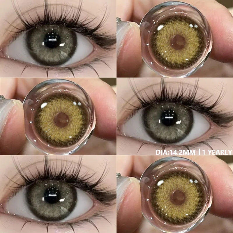 Aichashi 1pair Natural Color Contact Lenses for Eyes Gray Pupils Lens Blue Lenses Beautiful Pupil Yearly Makeup Green Eye Lenses