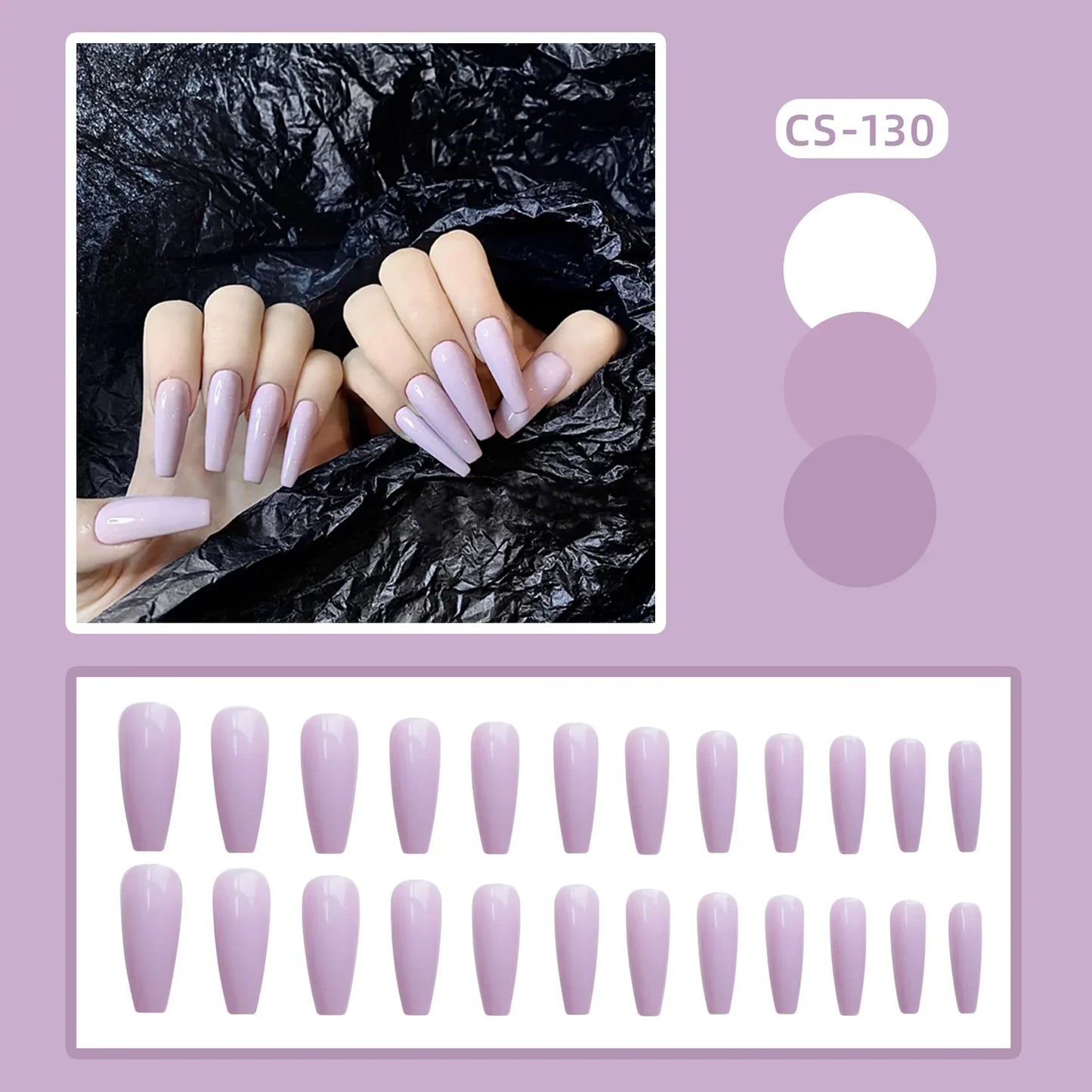 24PC/Box Fashion False Nails Artificial Milky White Pink Gradients Long Ballet Nail Tips Full Cover Acrylic Fake Nails With Glue