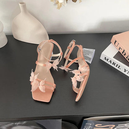 aichashi  -  Designer Summer Open Toe Women Sandals Fashion Butterfly-knot  Shoes Outdoor Crystal High Heels Office Lady Pumps