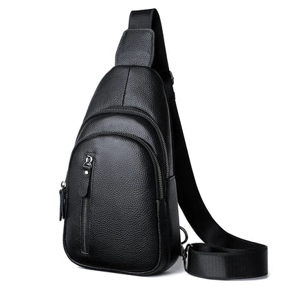 Aichashi 100% Genuine Leather Men Chest Bag Male Shoulder Bag Messenger Bag Casual Crossbody Bag Fashion Men's Purity Handbag