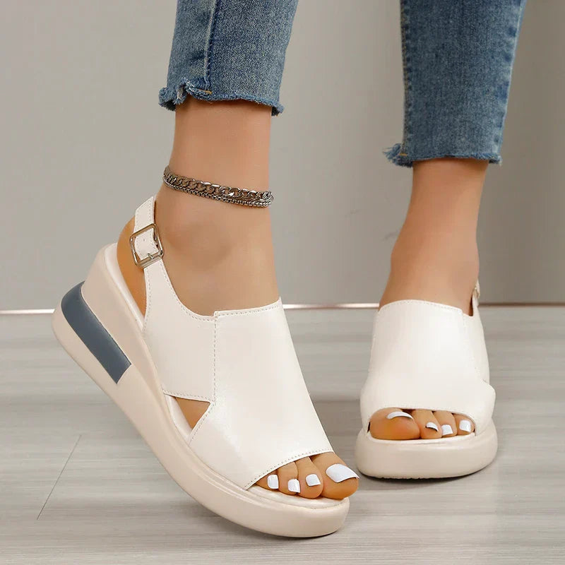 Aichashi Designs New Summer Wedge Platform Sandals Fashion Retro Roman Beach Shoes Ladies Casual Open Toe Soft and Comfortable