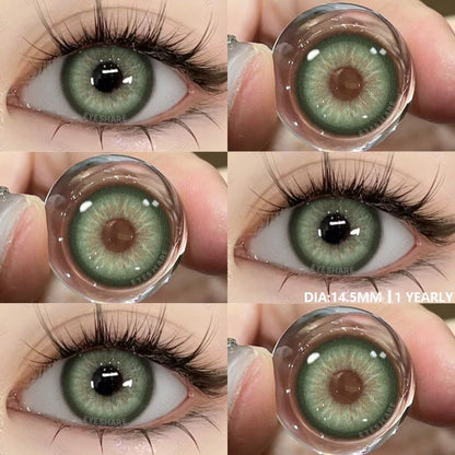 Aichashi 1pair Natural Color Contact Lenses for Eyes Gray Pupils Lens Blue Lenses Beautiful Pupil Yearly Makeup Green Eye Lenses