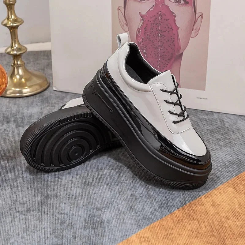 Aichashi Casual Sneakers Women Trends  Chunky Platform Sports Shoes Ladies High Heels Chic Elegant Shoe Flats Thick Bottom