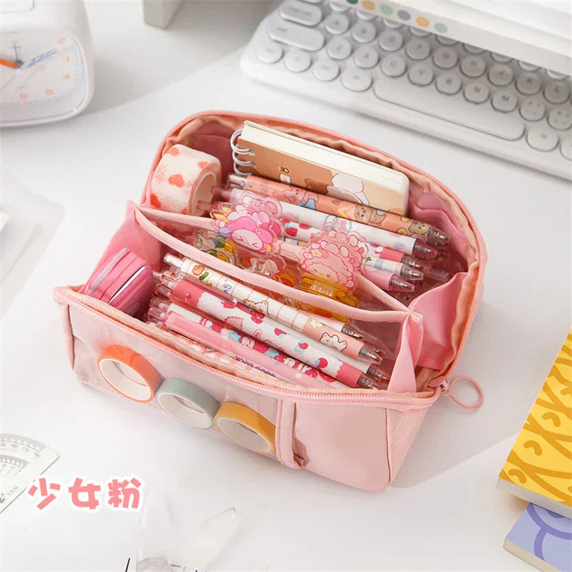 Aichashi BACK TO SCHOOL Pencil Case Large Capacity Pen Case Estuches Escolares Kalemlik Astuccio Kawaii Productos Japanese Stationery Trousse Cute Bags