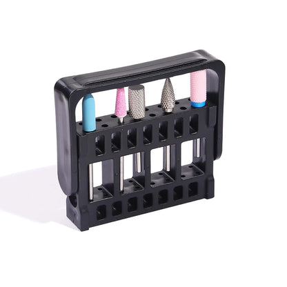 16 Holes plastic Nail Art Grinding Head Bit Holder Displaying Storage Box Nail Drill Bits Holder Container Stand Display Rack