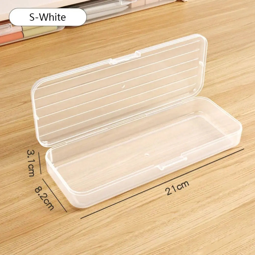 Aichashi BACK TO SCHOOL Large Capacity Storage Box High Quality Plastic Transparent Pencil Case Multi-function Pen Box Student