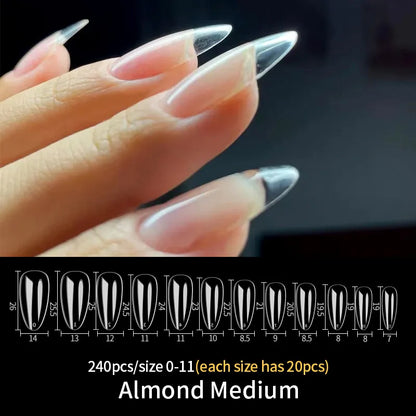 Aichashi Fake Nails False Nail Acrylic American Capsule Gel Shot Artificial Transparent for Frence Fingernails Coffin Full Cover Tips