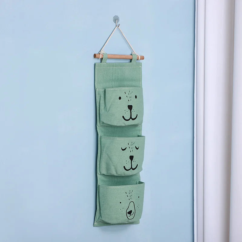 Aichashi Hanging Storage Bag 3 Pocket Waterproof Hanging Organizer for Dorm Living Room Bathroom Home Fabric Wall Closet Organizer