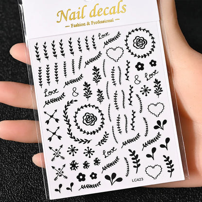 3D Gold Sun/Moon/Star Bronzing Nail Art Sticker 8*10cm Laser Star Moon Design Nail Decal Gold Silver Self-Adhesive Slider