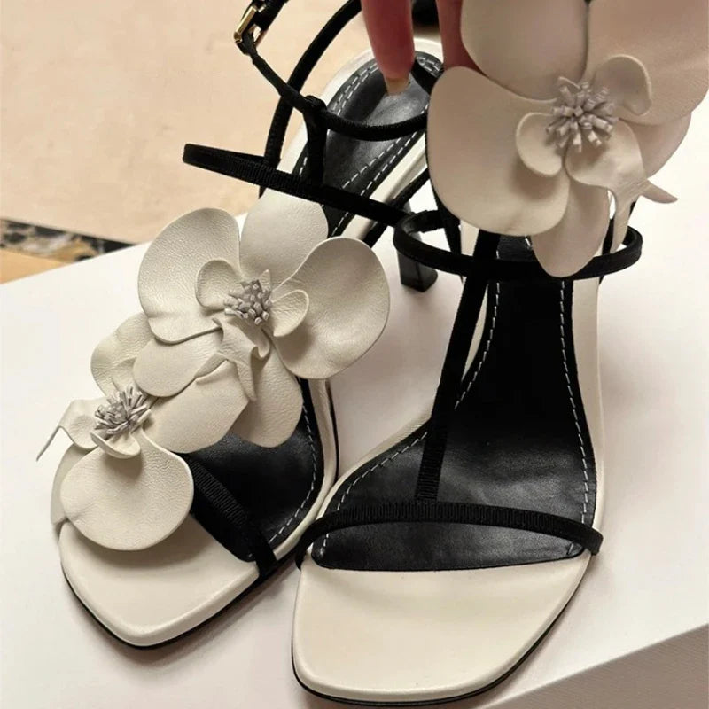 aichashi  -  Flower Luxury Designer High Heels Women Fashion Sandals Female Summer Slingback Sandals Women Brand Party Dress Shoes Pumps