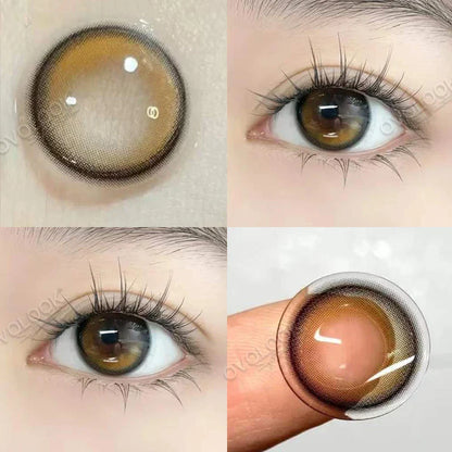 aichashi - 2PCS Beauty Brown Color Contact Lenses for Eyes Myopia Eye Color Lenses with Diopters Natural Pupils Mystical Blue Lens